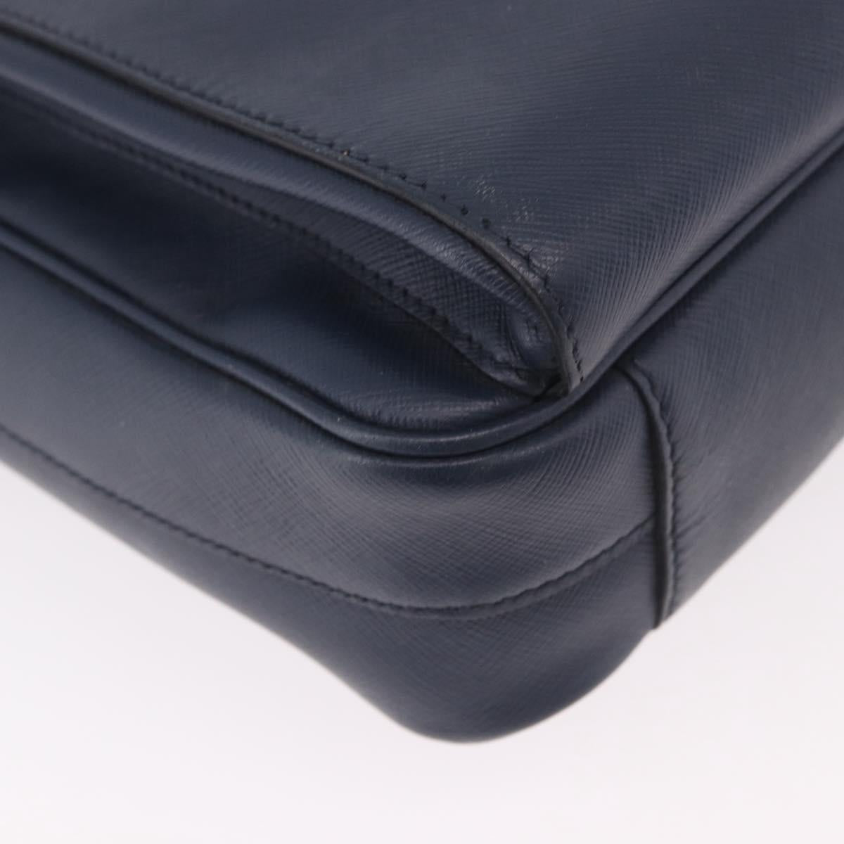 PRADA Business Bag Saffiano leather Blue Silver Auth bs35878 - Jerrillo image 9