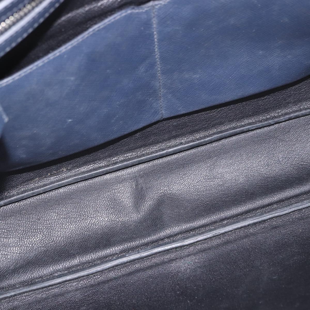 PRADA Business Bag Saffiano leather Blue Silver Auth bs35878 - Jerrillo image 10