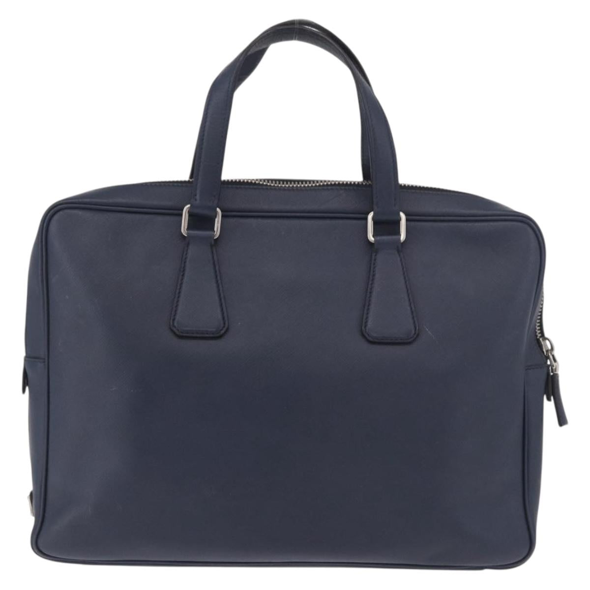 PRADA Business Bag Saffiano leather Blue Silver Auth bs35878 - Jerrillo image 2