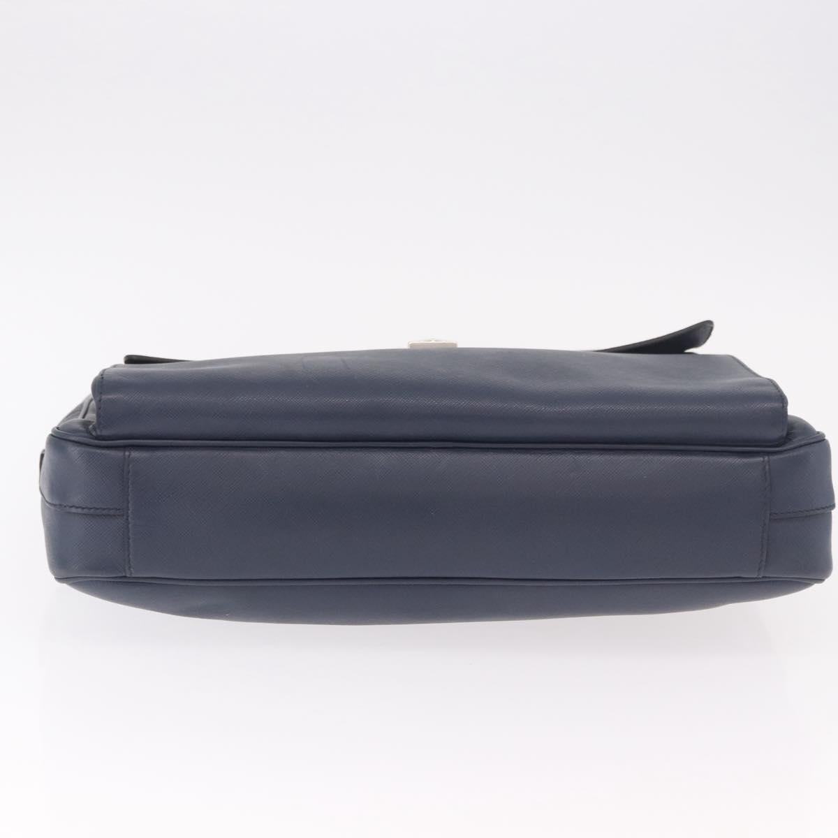 PRADA Business Bag Saffiano leather Blue Silver Auth bs35878 - Jerrillo image 5