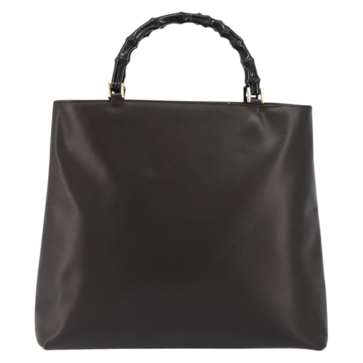 GUCCI Bamboo Hand Bag Leather Brown Gold 002 0505 Auth bs35974 - Jerrillo image 2