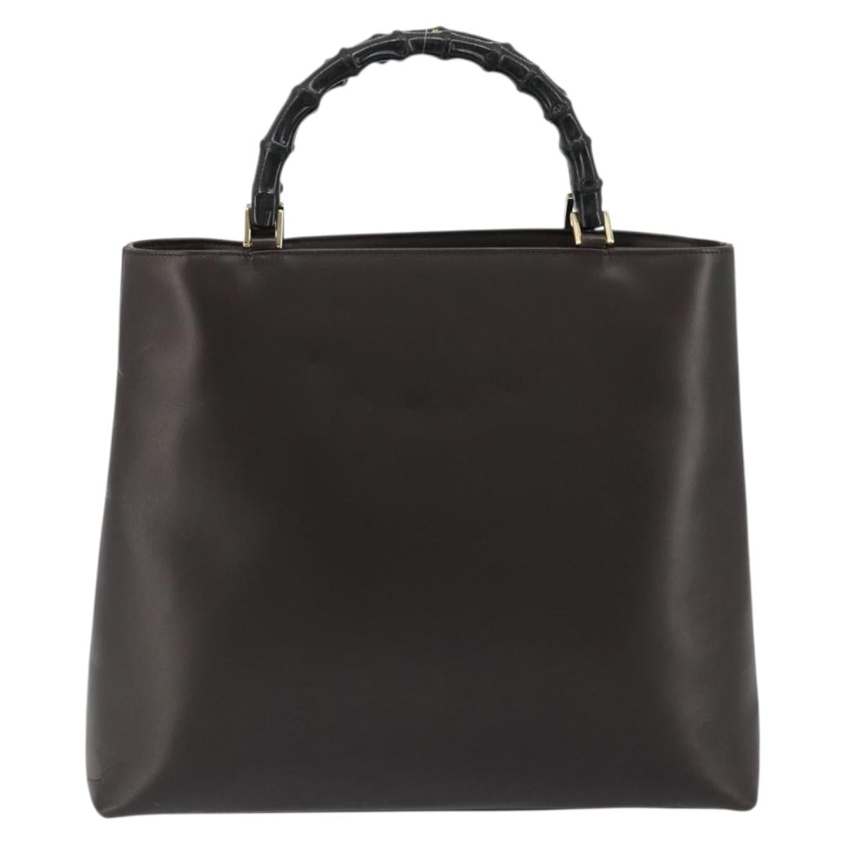 GUCCI Bamboo Hand Bag Leather Brown Gold 002 0505 Auth bs35974 - Jerrillo image 3