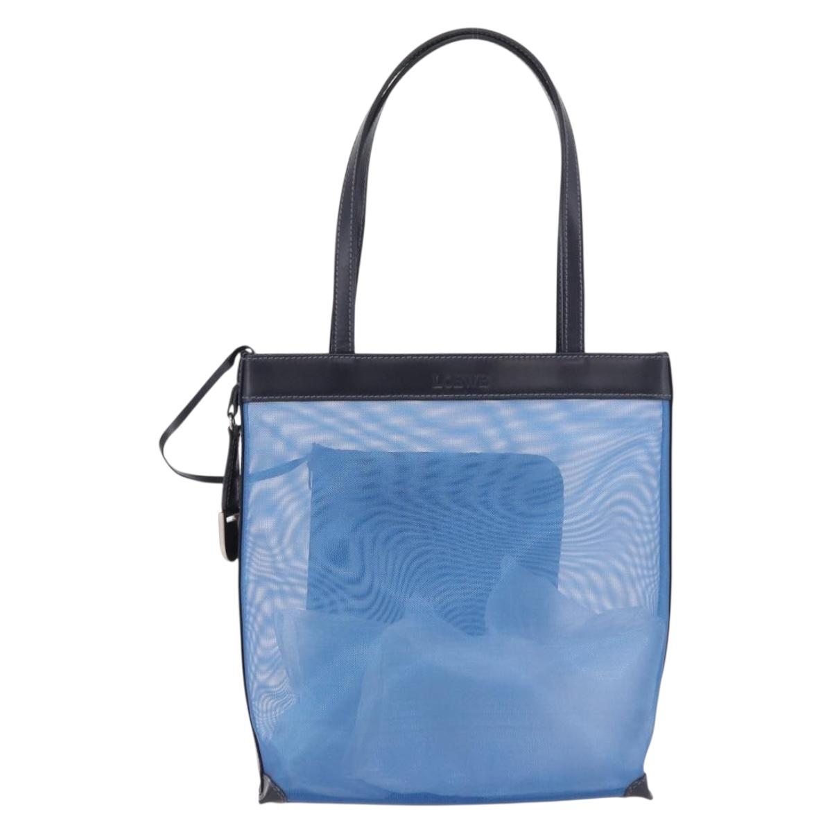 LOEWE Tote Bag Nylon Mesh Blue Silver Auth bs35980 - Jerrillo image 2