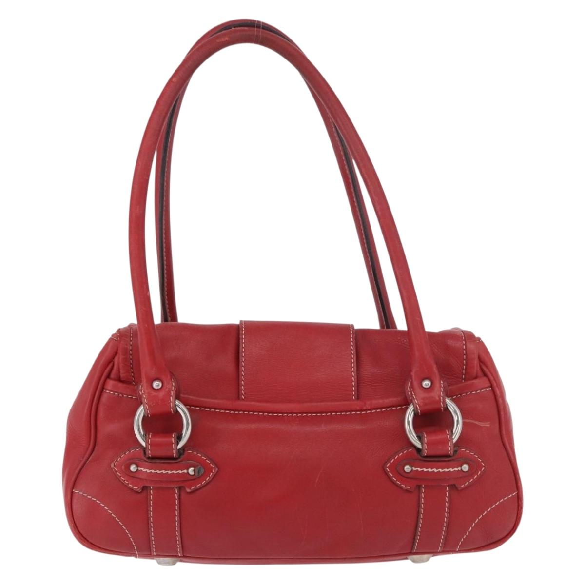 Christian Dior Hand Bag Leather Red Silver Auth bs35993 - Jerrillo image 3