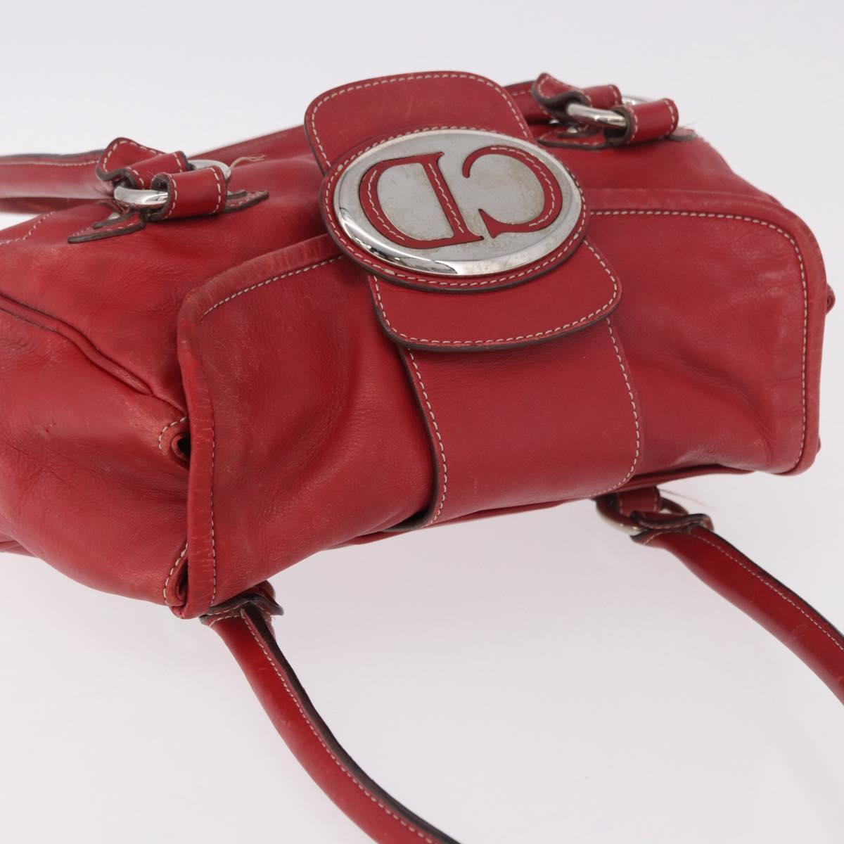 Christian Dior Hand Bag Leather Red Silver Auth bs35993 - Jerrillo image 6