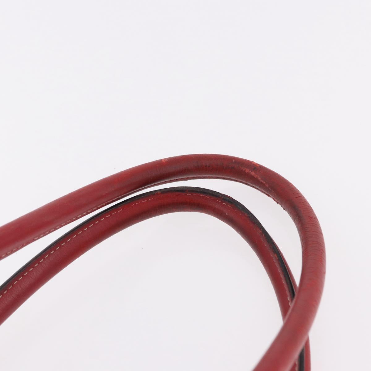 Christian Dior Hand Bag Leather Red Silver Auth bs35993 - Jerrillo image 9