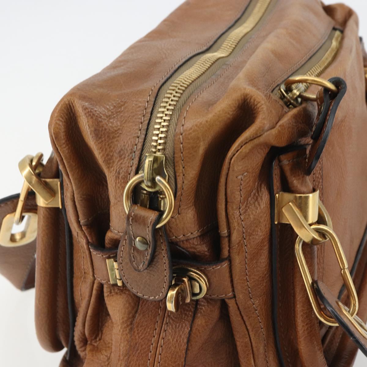 Chloe Paraty Hand Bag Leather Brown Gold Auth bs35996 - Jerrillo image 10