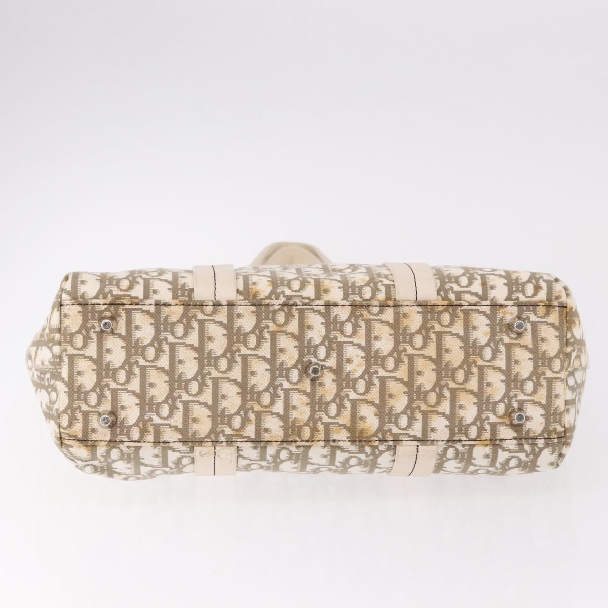 Christian Dior Trotter Canvas Hand Bag Beige Silver Auth bs36071 - Jerrillo image 6