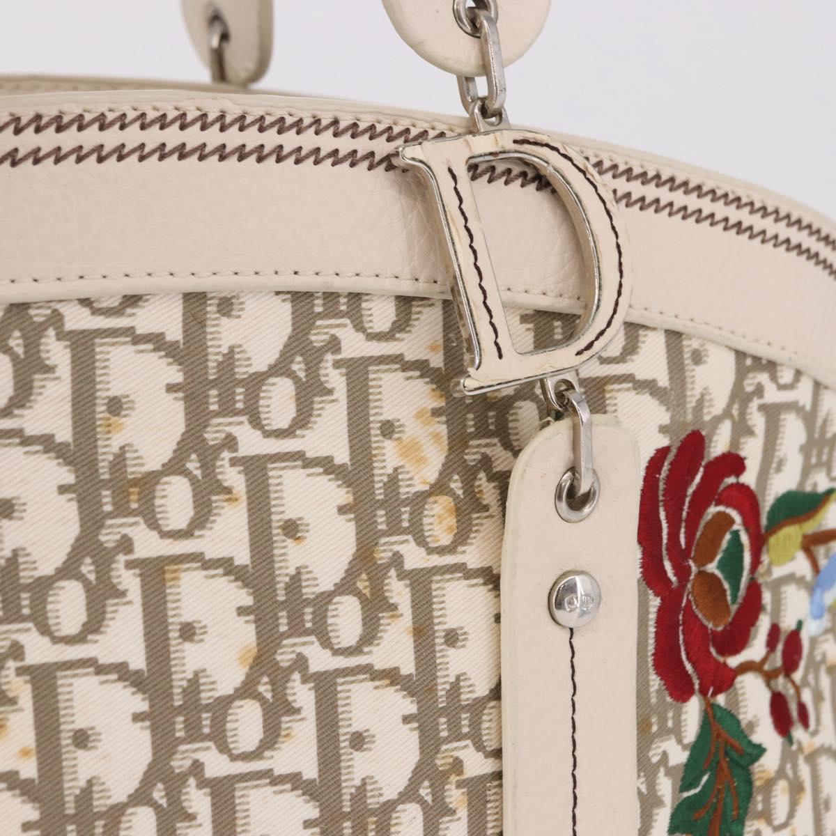 Christian Dior Trotter Canvas Hand Bag Beige Silver Auth bs36071 - Jerrillo image 2