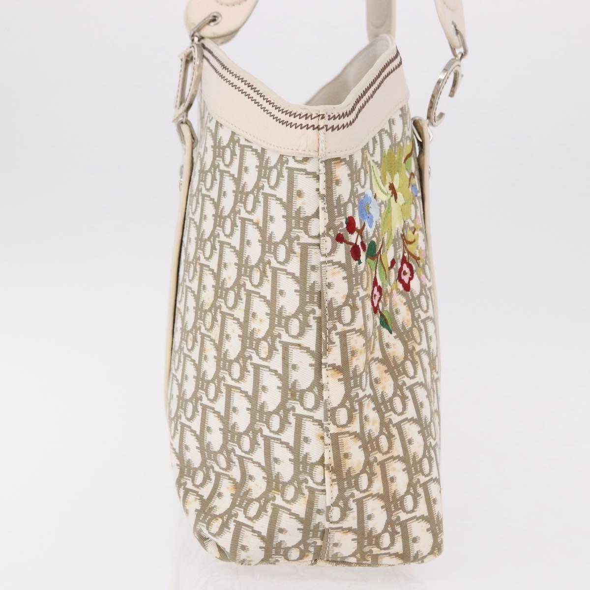 Christian Dior Trotter Canvas Hand Bag Beige Silver Auth bs36071 - Jerrillo image 5