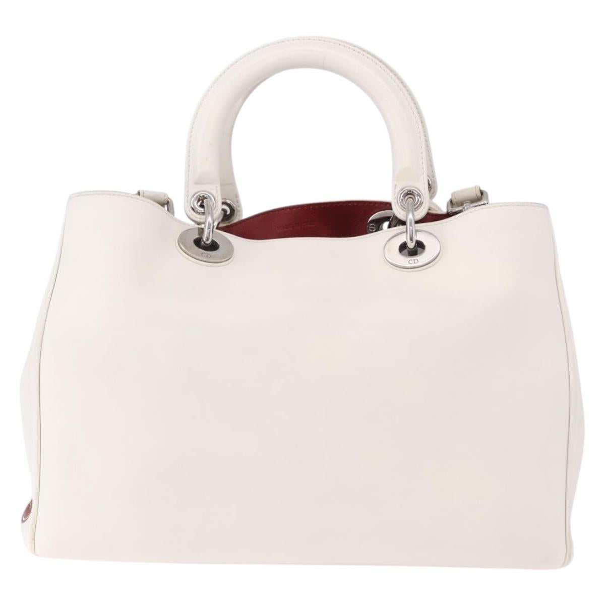 Christian Dior Hand Bag Leather 2way White Silver Auth bs36072V - Jerrillo image 3