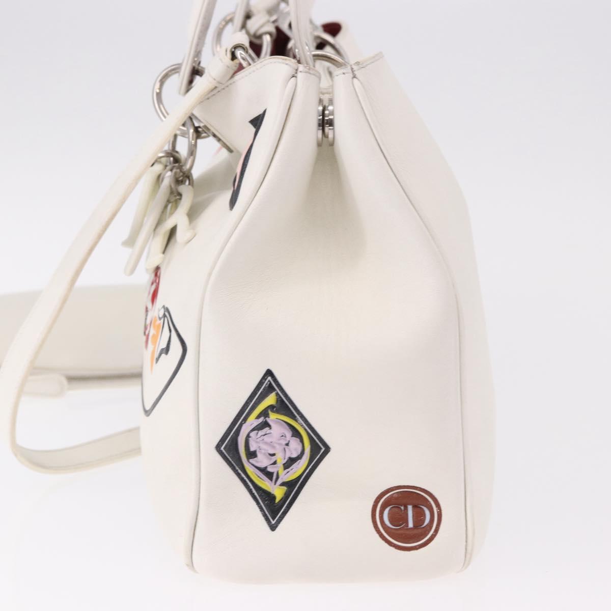 Christian Dior Hand Bag Leather 2way White Silver Auth bs36072V - Jerrillo image 4