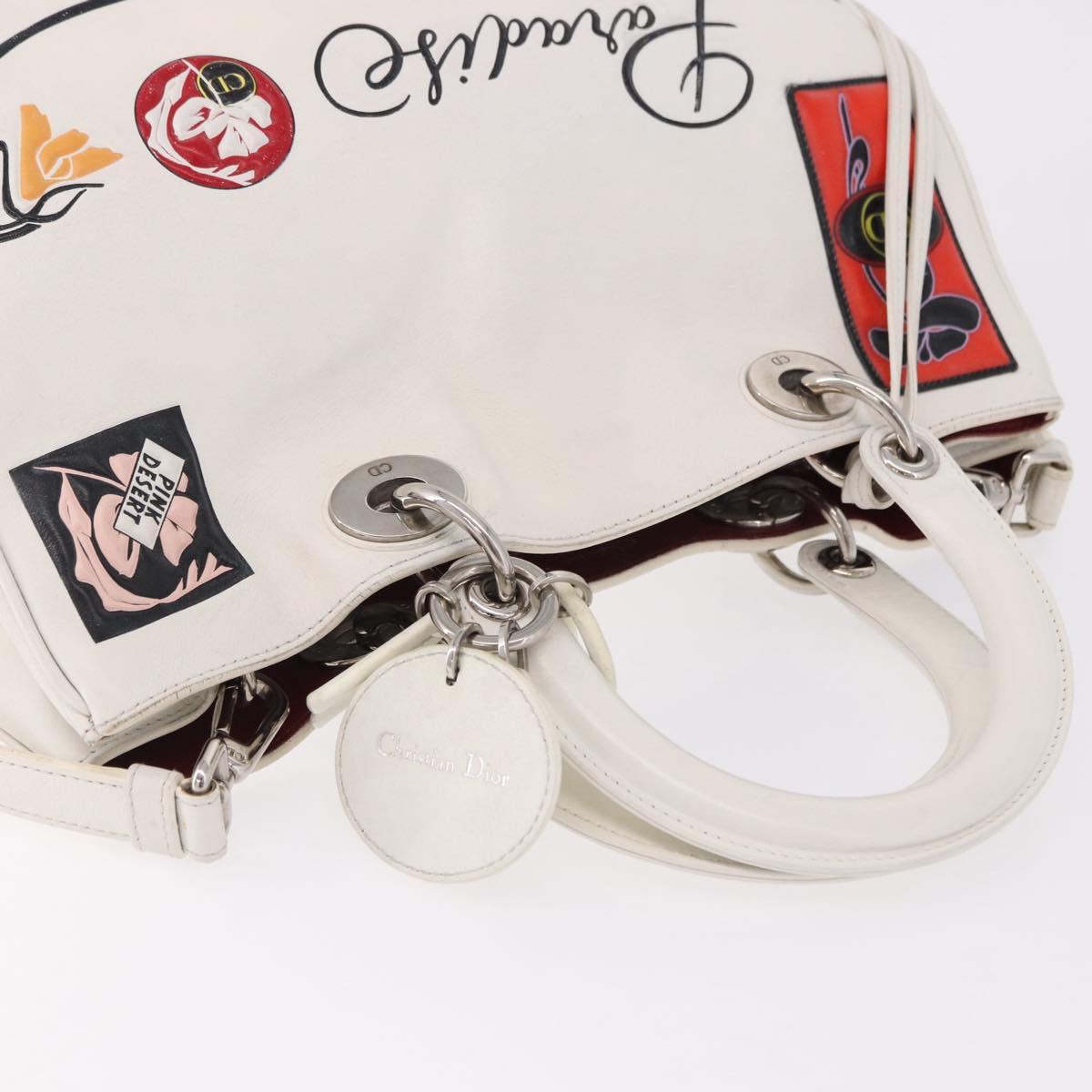 Christian Dior Hand Bag Leather 2way White Silver Auth bs36072V - Jerrillo image 6