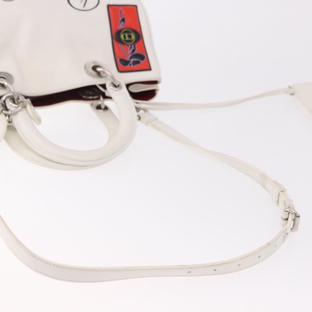 Christian Dior Hand Bag Leather 2way White Silver Auth bs36072V - Jerrillo image 9