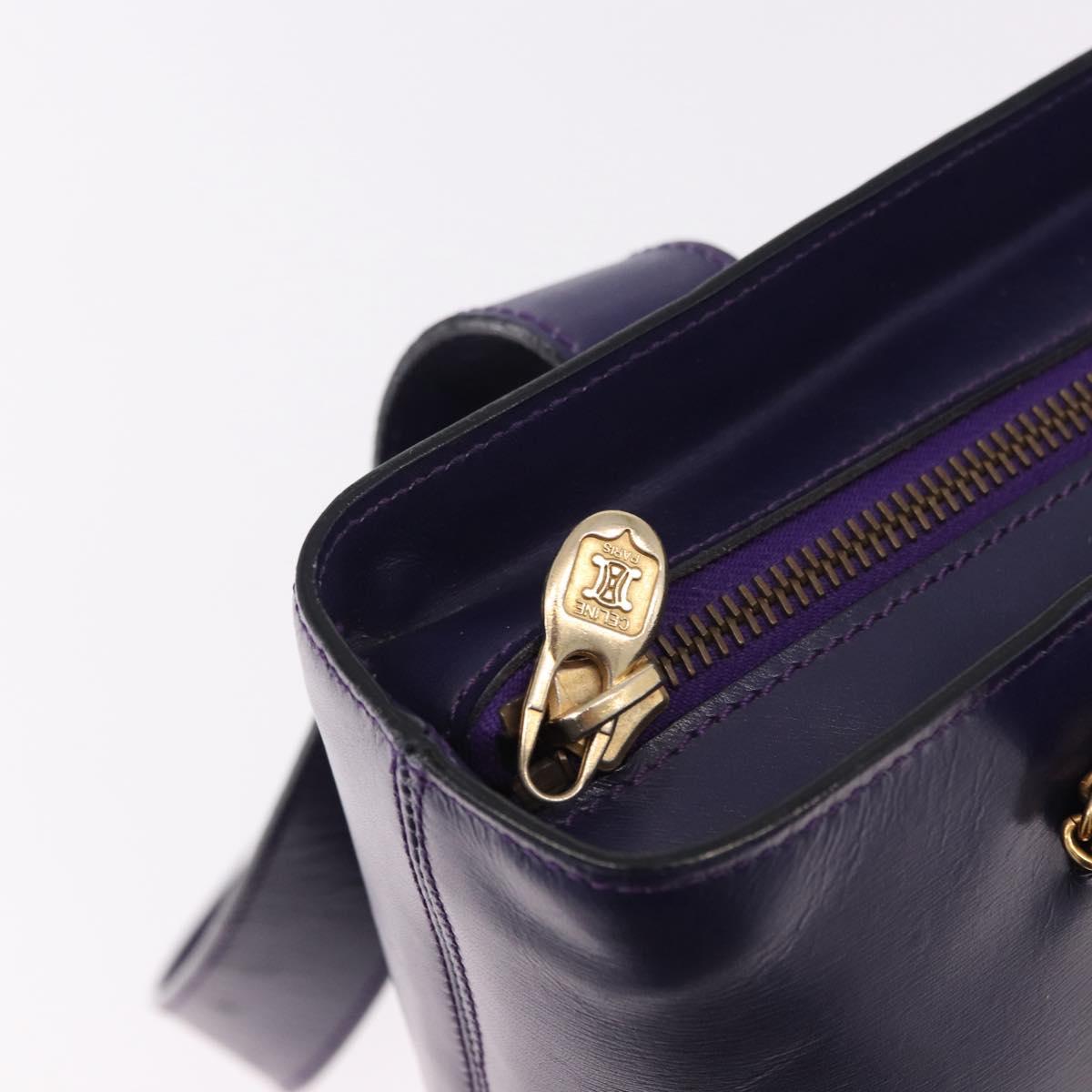 CELINE Circle Shoulder Bag Leather Purple Gold Auth bs36092A - Jerrillo image 9