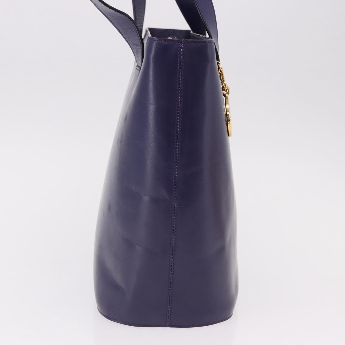CELINE Circle Shoulder Bag Leather Purple Gold Auth bs36092A - Jerrillo image 4