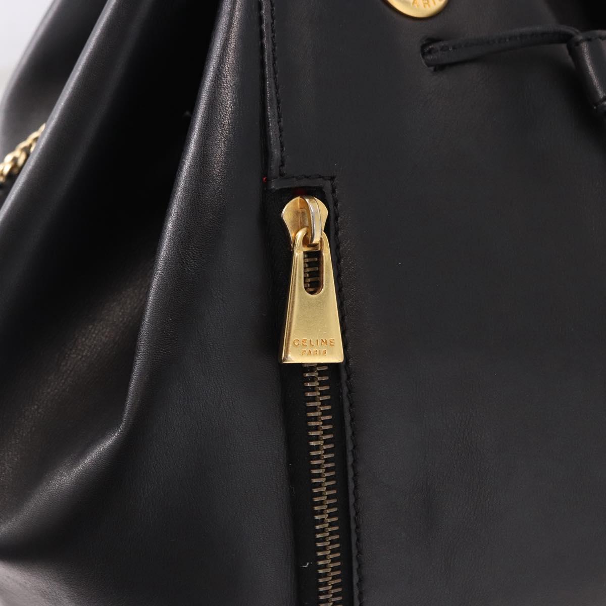 CELINE Hand Bag Leather Black Gold Auth bs36094V - Jerrillo image 10