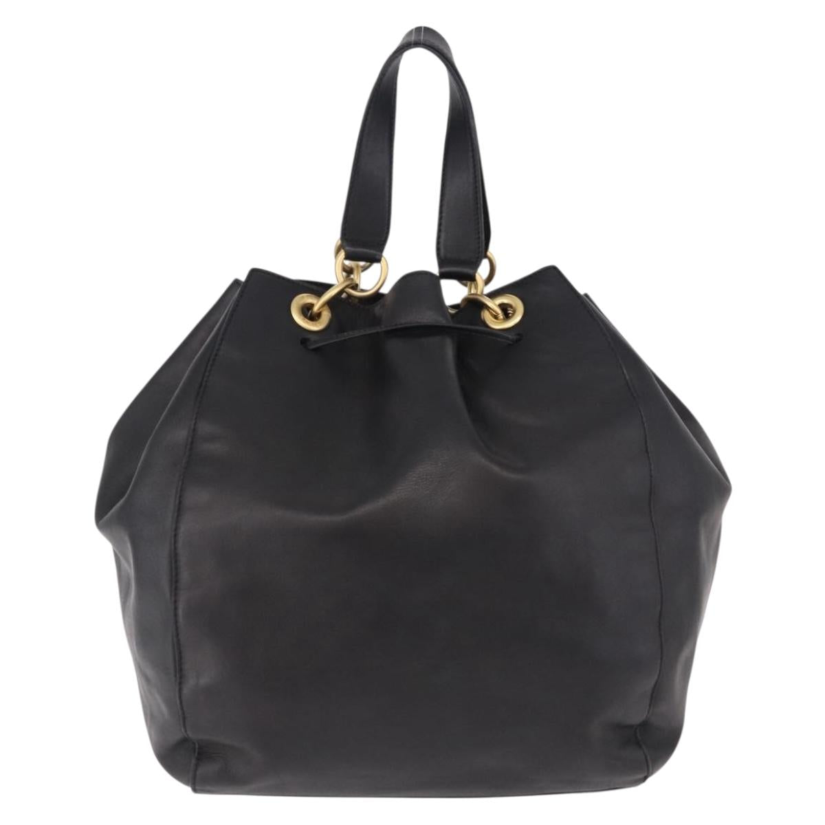 CELINE Hand Bag Leather Black Gold Auth bs36094V - Jerrillo image 2