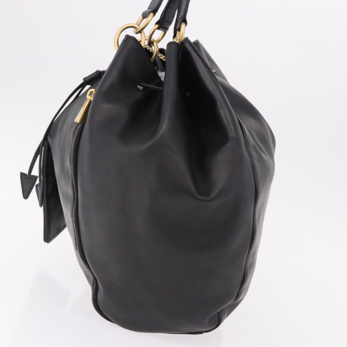 CELINE Hand Bag Leather Black Gold Auth bs36094V - Jerrillo image 3