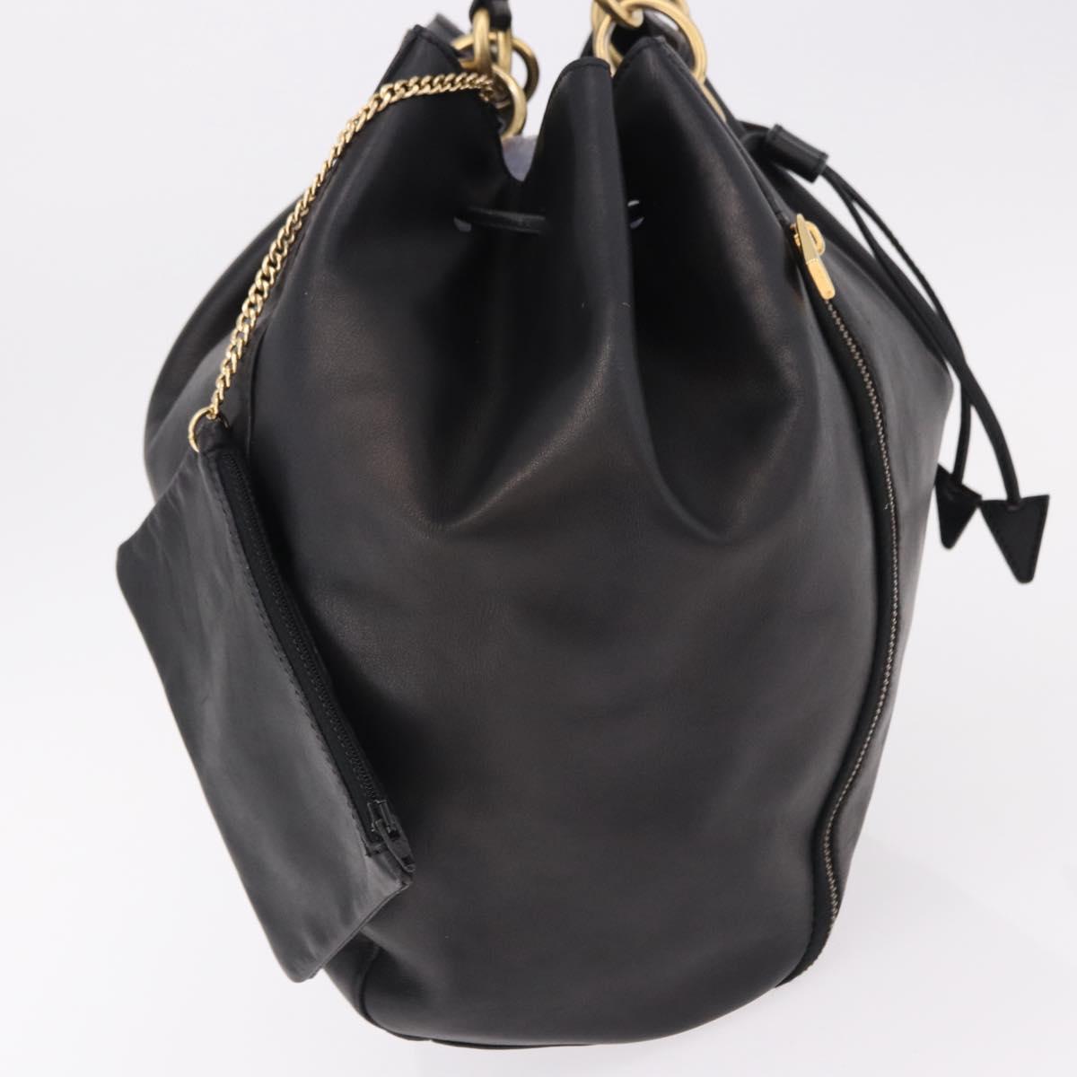 CELINE Hand Bag Leather Black Gold Auth bs36094V - Jerrillo image 4