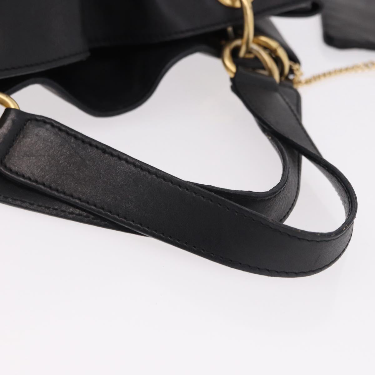 CELINE Hand Bag Leather Black Gold Auth bs36094V - Jerrillo image 7