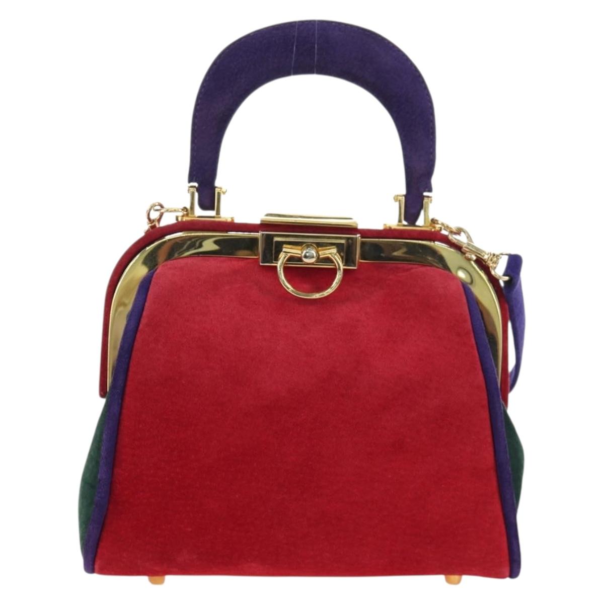 Christian Dior Hand Bag Suede 2way Red Gold Auth bs36171V - Jerrillo image 2