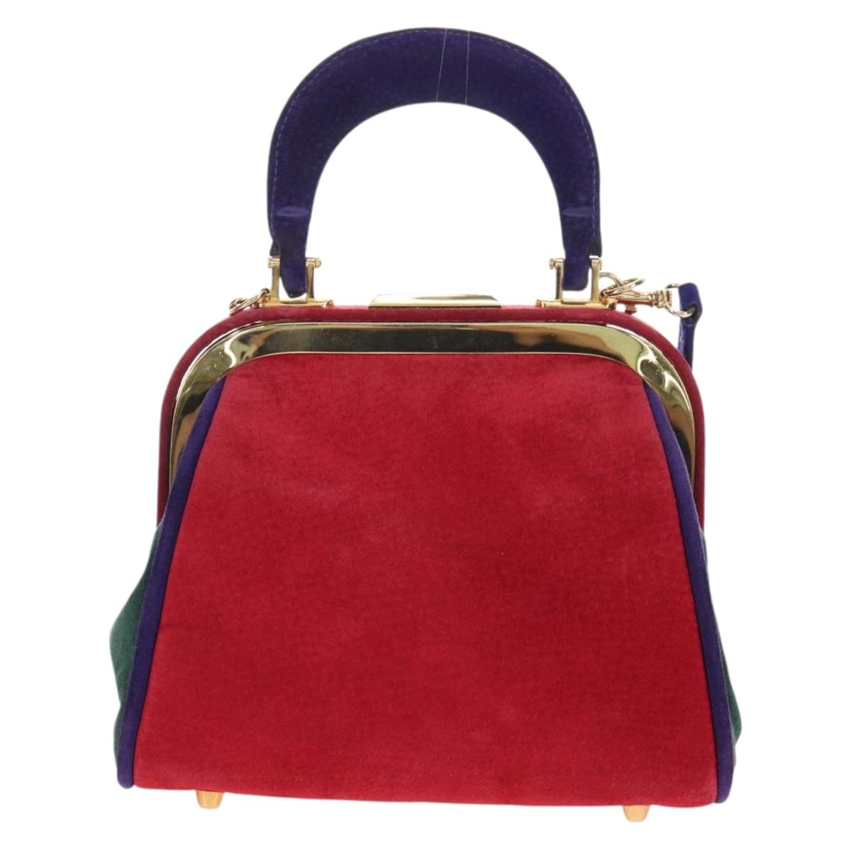 Christian Dior Hand Bag Suede 2way Red Gold Auth bs36171V - Jerrillo image 3