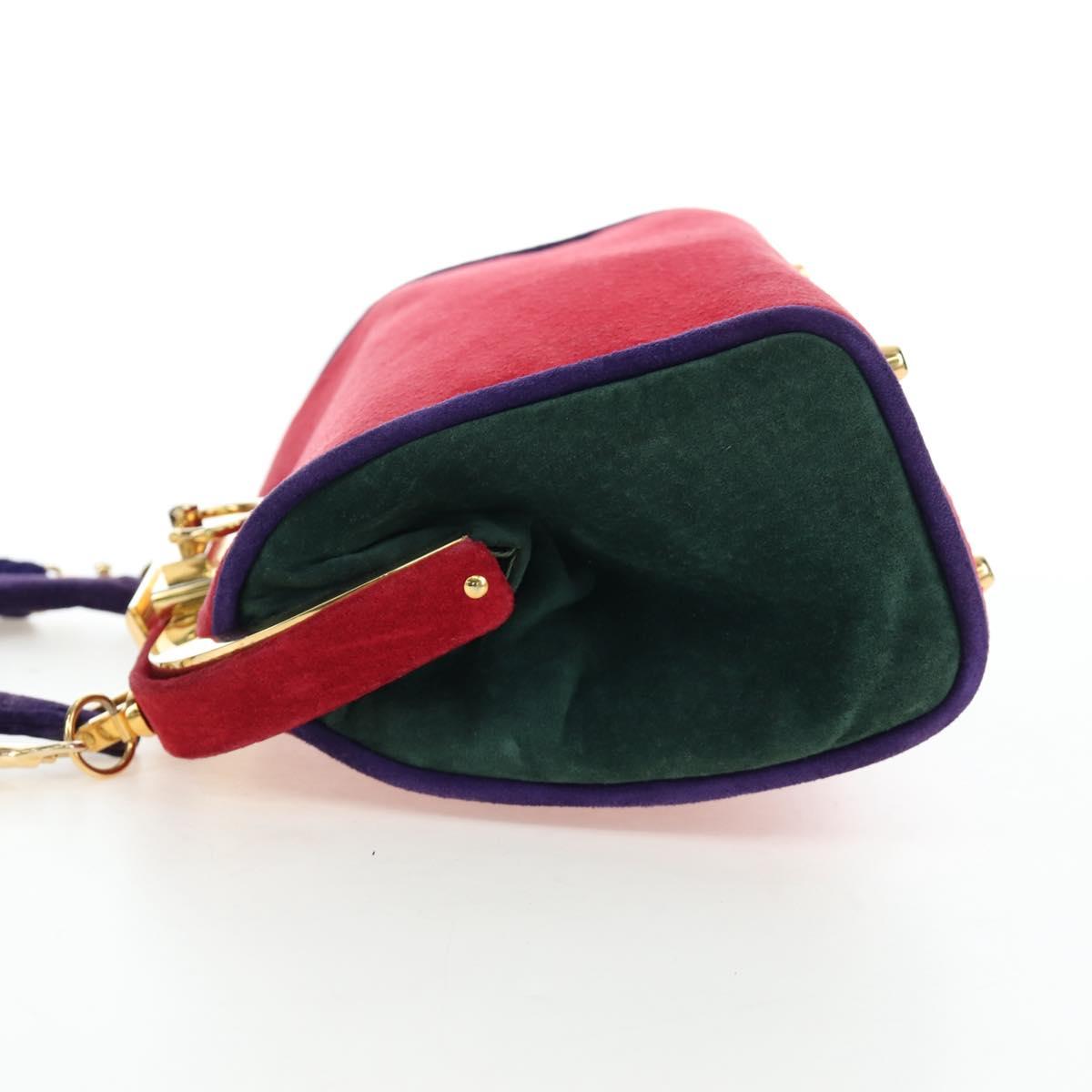 Christian Dior Hand Bag Suede 2way Red Gold Auth bs36171V - Jerrillo image 4