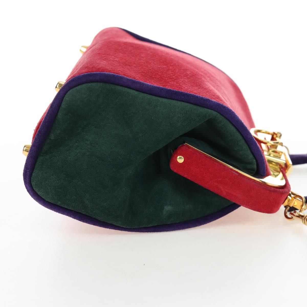 Christian Dior Hand Bag Suede 2way Red Gold Auth bs36171V - Jerrillo image 5