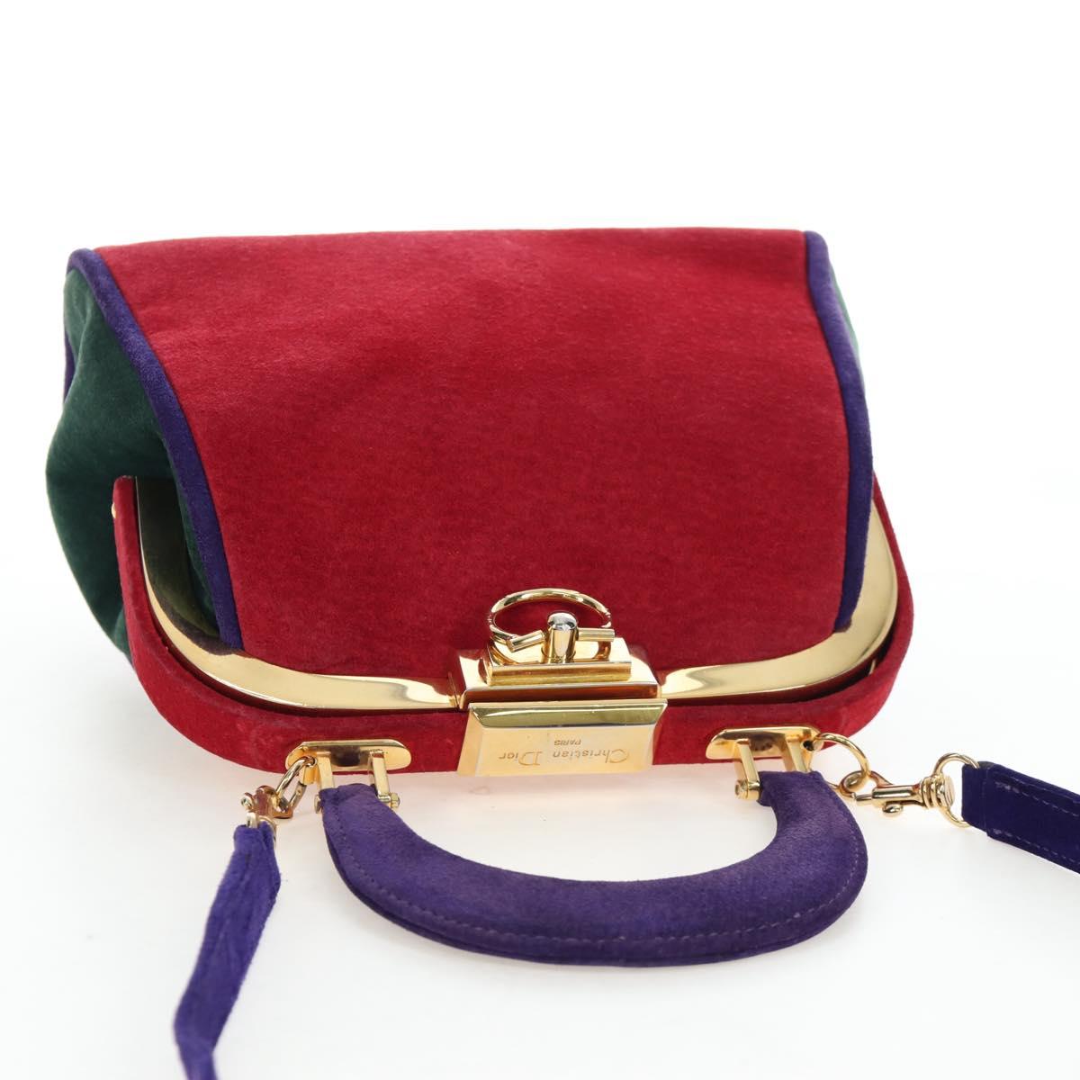 Christian Dior Hand Bag Suede 2way Red Gold Auth bs36171V - Jerrillo image 6