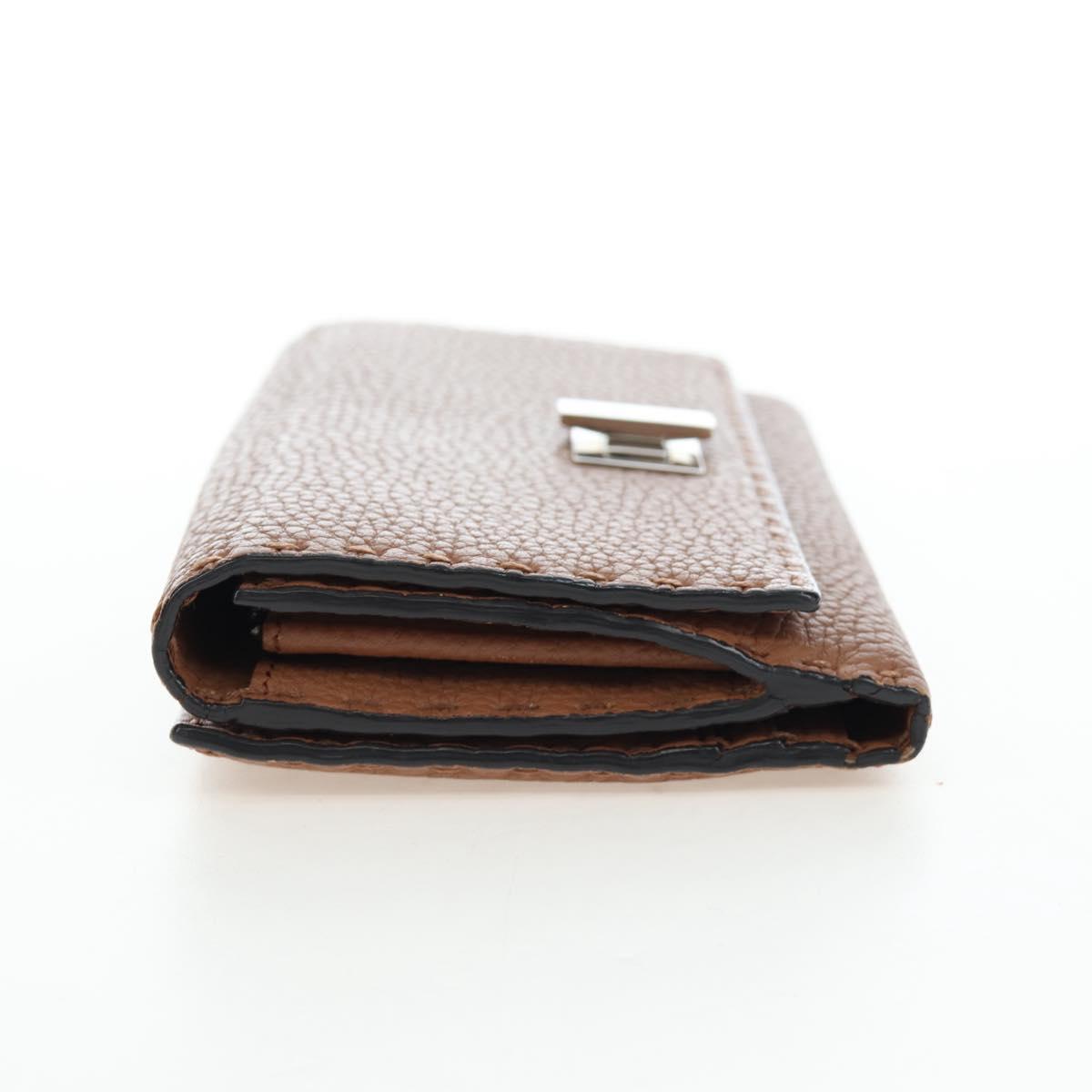 FENDI Seleria Peek A Boo Long Wallet Leather Brown Silver Auth bs36174A - Jerrillo image 4
