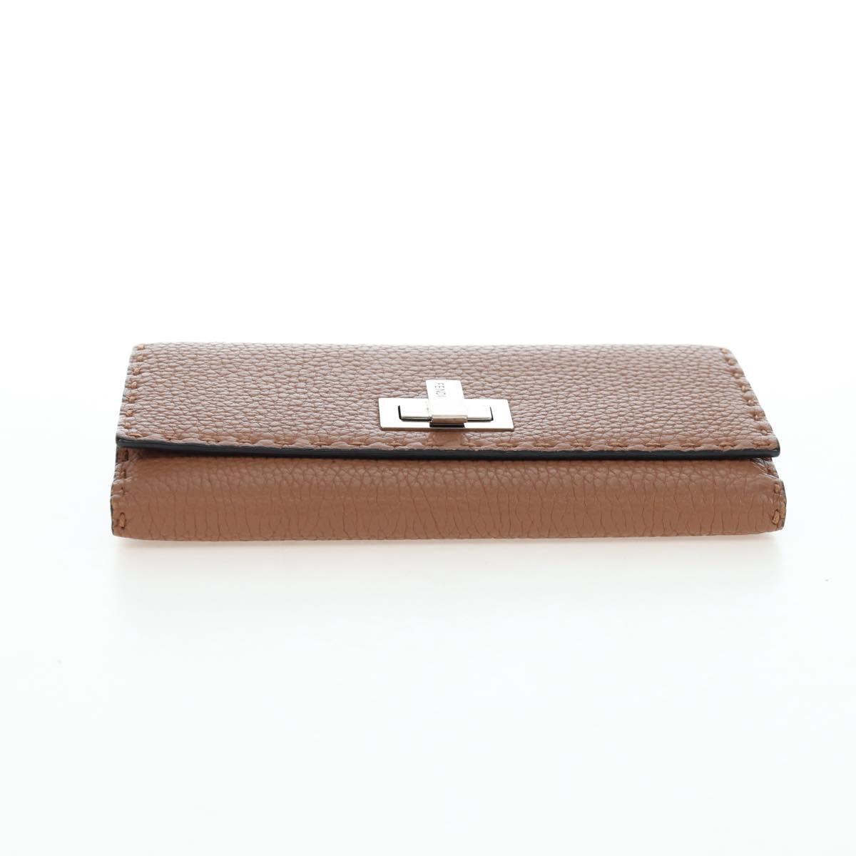 FENDI Seleria Peek A Boo Long Wallet Leather Brown Silver Auth bs36174A - Jerrillo image 7
