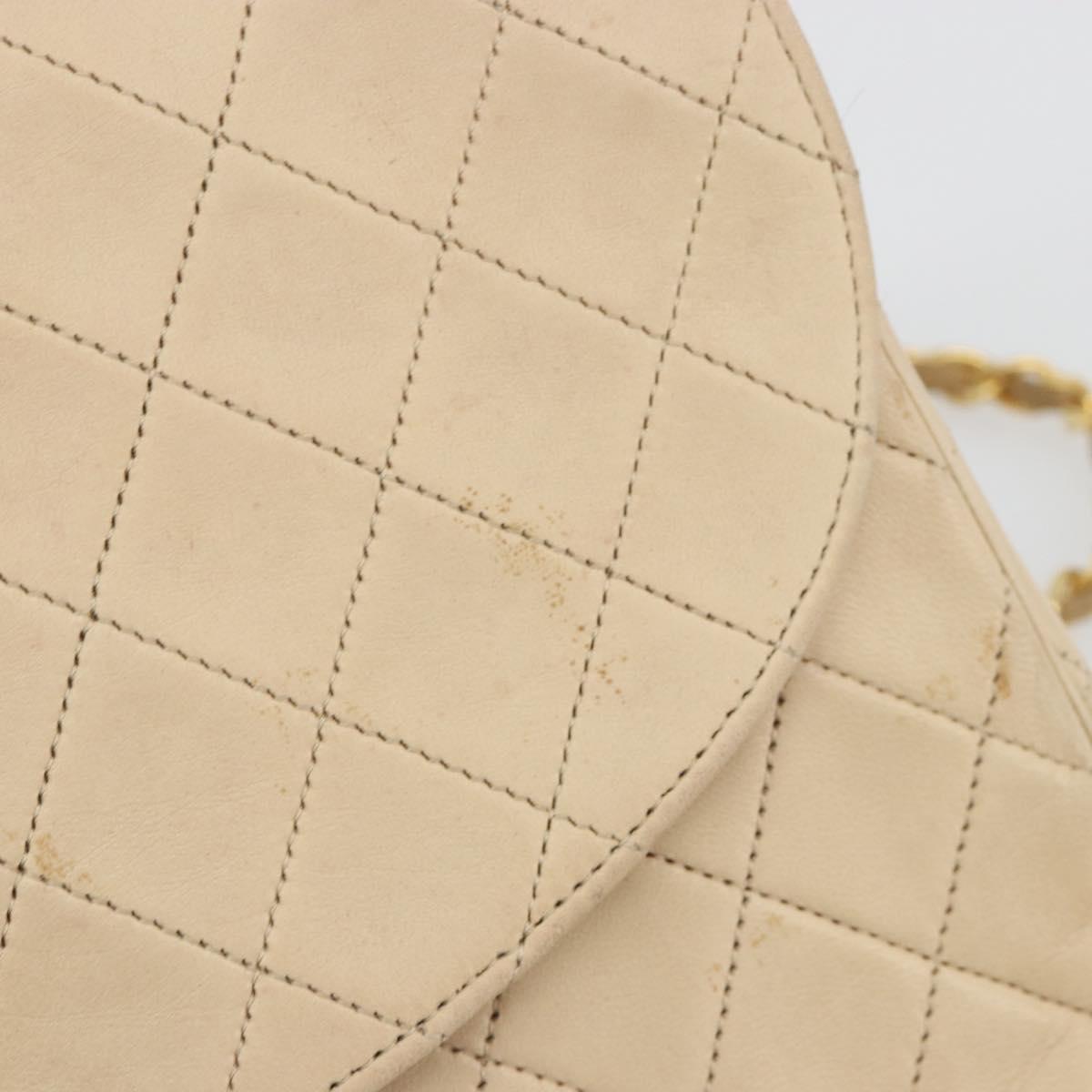 CHANEL Matelasse Chain Shoulder Bag Lamb Skin Beige Gold CC Auth bs36200 - Jerrillo image 9