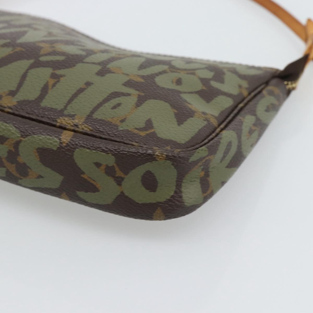 LOUIS VUITTON Monogram Graffiti Pochette Accessoires Khaki M92191 Auth bs36205A - Jerrillo image 10