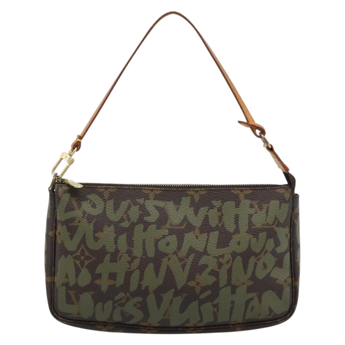 LOUIS VUITTON Monogram Graffiti Pochette Accessoires Khaki M92191 Auth bs36205A - Jerrillo image 2