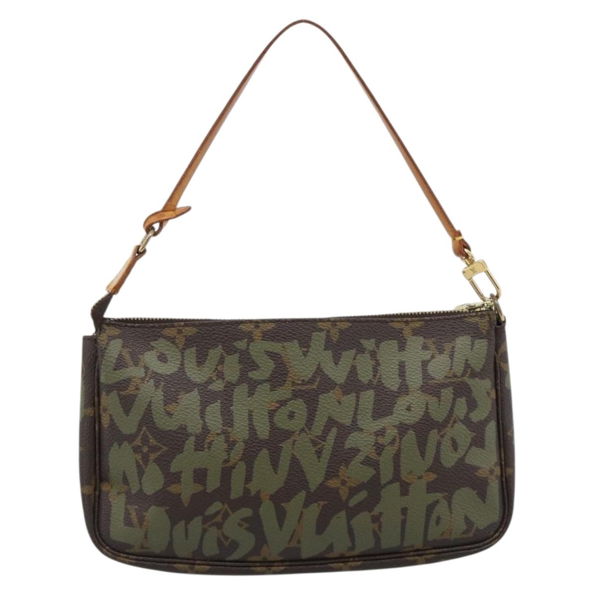 LOUIS VUITTON Monogram Graffiti Pochette Accessoires Khaki M92191 Auth bs36205A - Jerrillo image 3