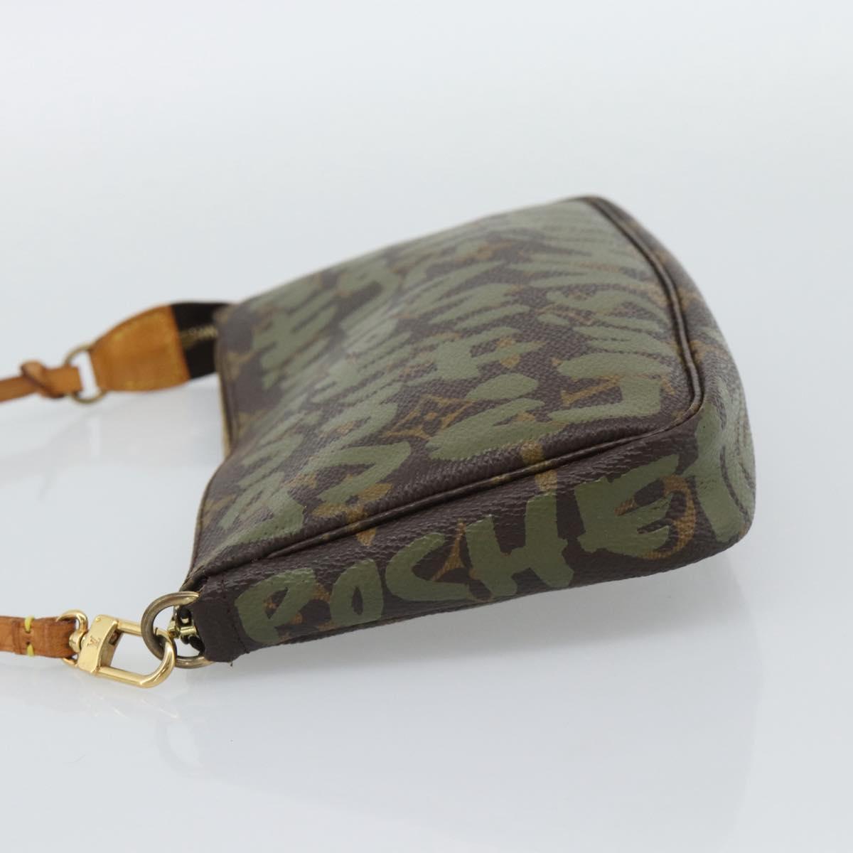 LOUIS VUITTON Monogram Graffiti Pochette Accessoires Khaki M92191 Auth bs36205A - Jerrillo image 4