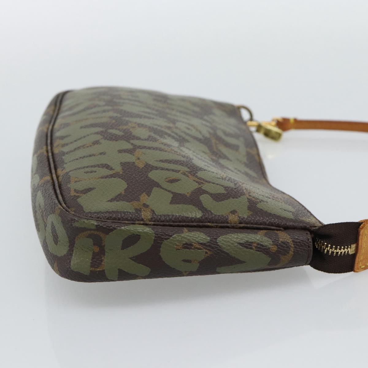LOUIS VUITTON Monogram Graffiti Pochette Accessoires Khaki M92191 Auth bs36205A - Jerrillo image 5