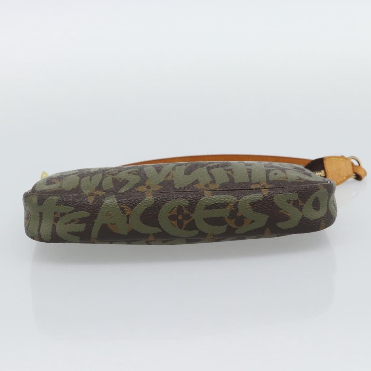 LOUIS VUITTON Monogram Graffiti Pochette Accessoires Khaki M92191 Auth bs36205A - Jerrillo image 9