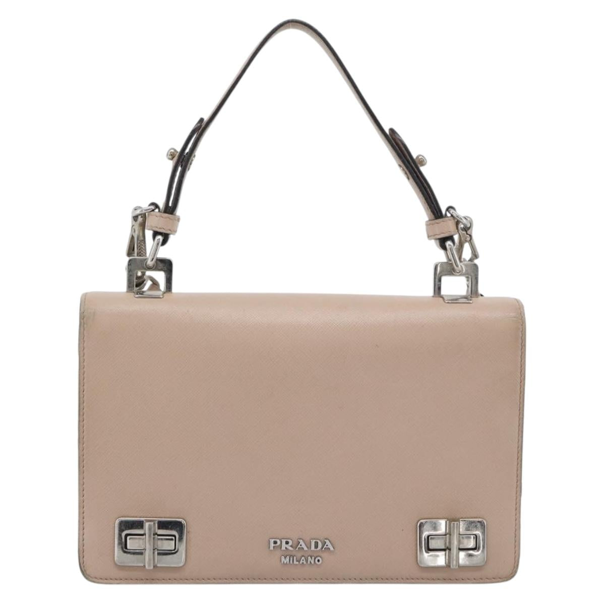 Borsa a mano PRADA in pelle Safiano 2 vie rosa e argento, autentica bs36289 - Jerrillo image 2