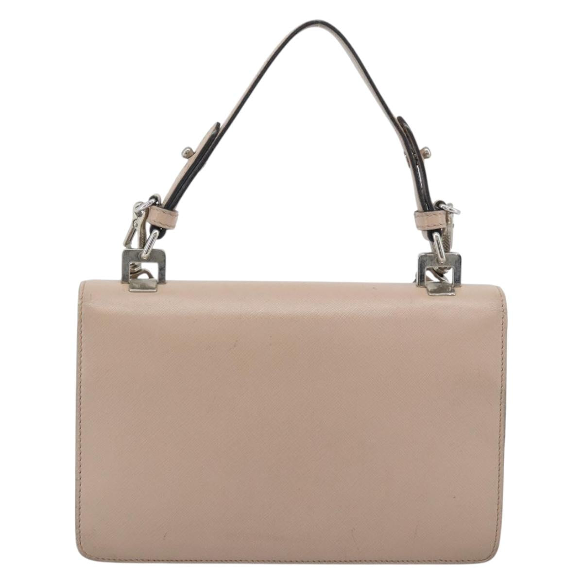 Borsa a mano PRADA in pelle Safiano 2 vie rosa e argento, autentica bs36289 - Jerrillo image 3