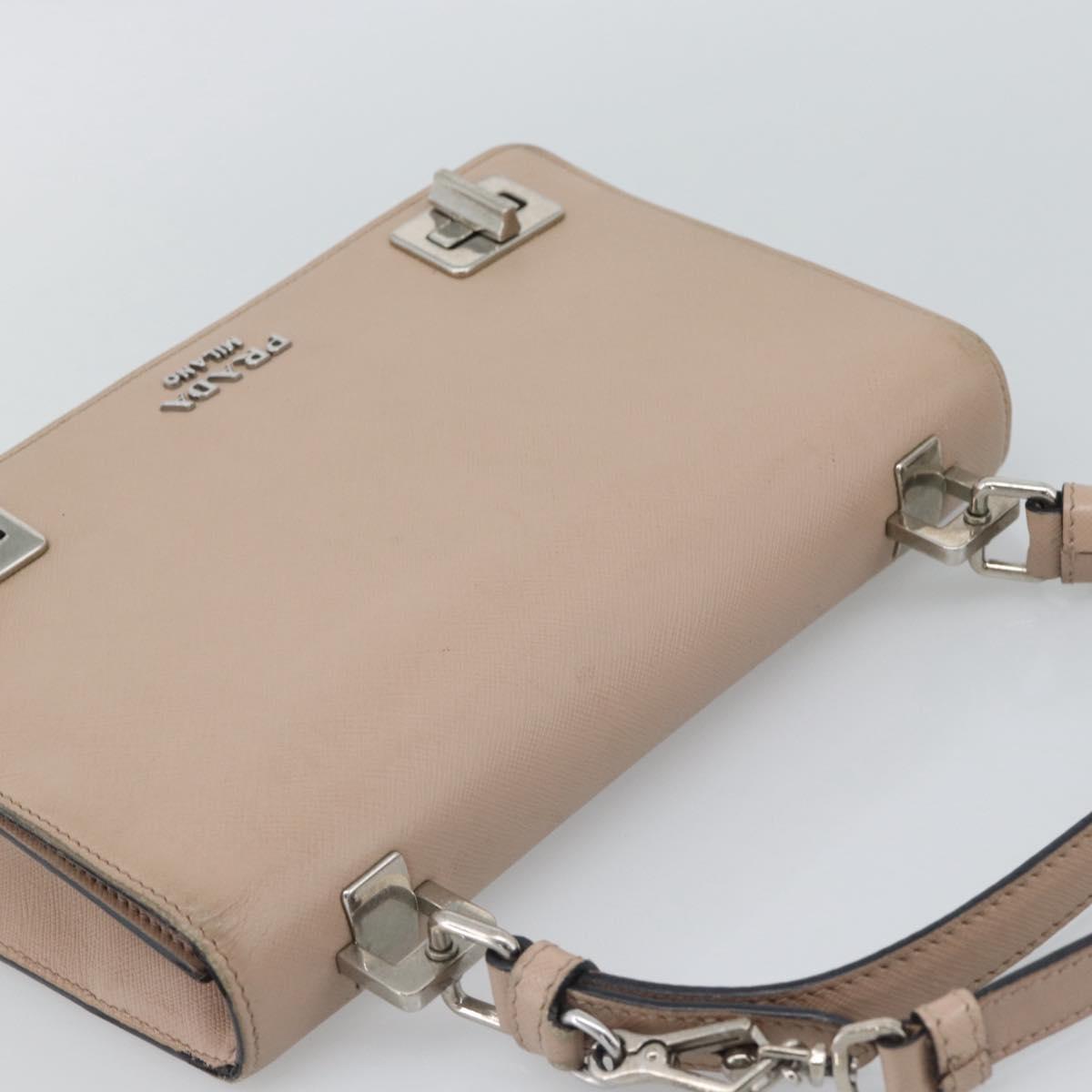 Borsa a mano PRADA in pelle Safiano 2 vie rosa e argento, autentica bs36289 - Jerrillo image 6