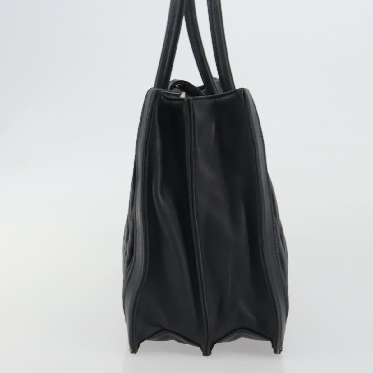 Miu Miu Matelasse Hand Bag Leather Black Gold Auth bs36292 - Jerrillo image 4