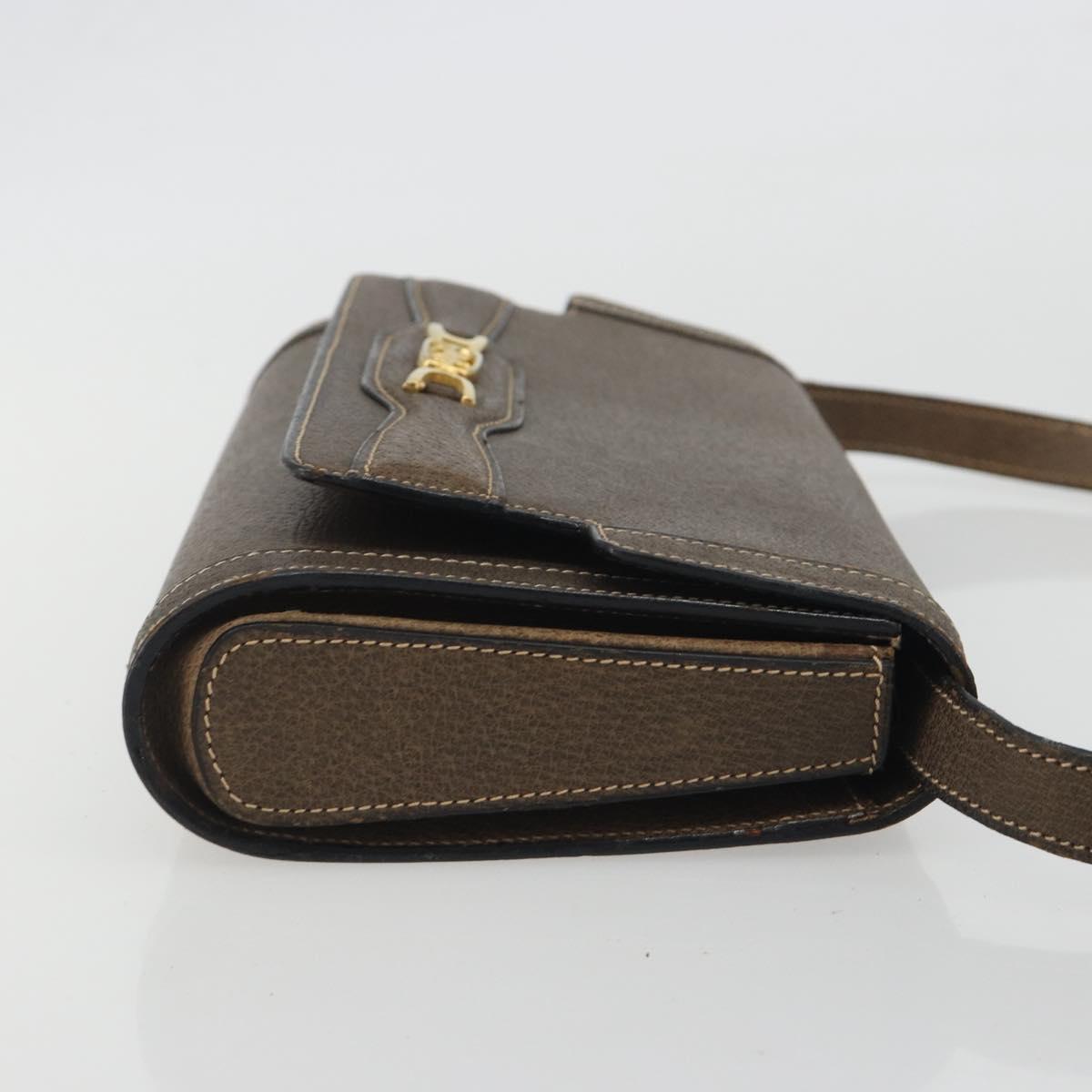 CELINE Shoulder Bag Leather Brown Gold Auth bs36300 - Jerrillo image 4