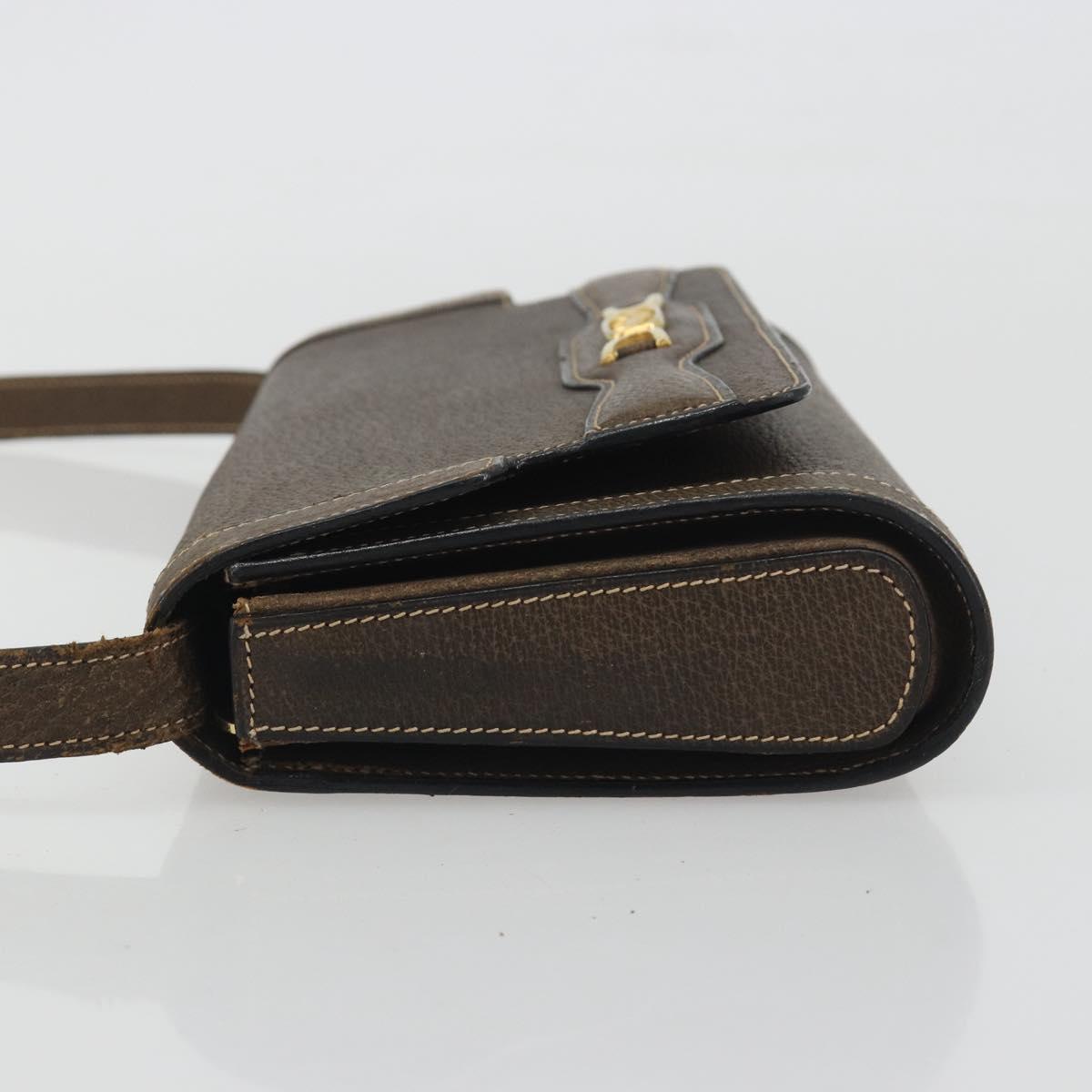 CELINE Shoulder Bag Leather Brown Gold Auth bs36300 - Jerrillo image 5