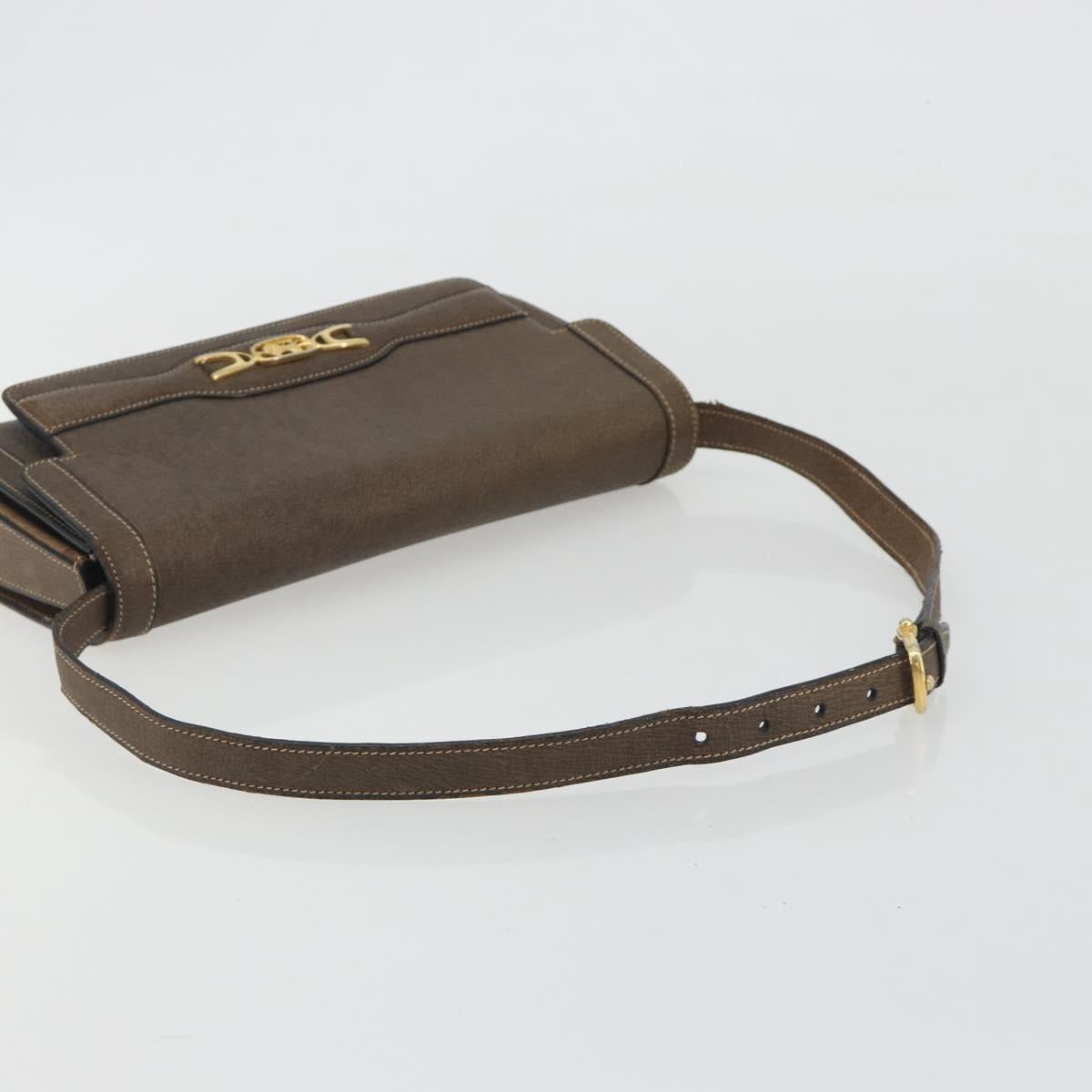 CELINE Shoulder Bag Leather Brown Gold Auth bs36300 - Jerrillo image 7
