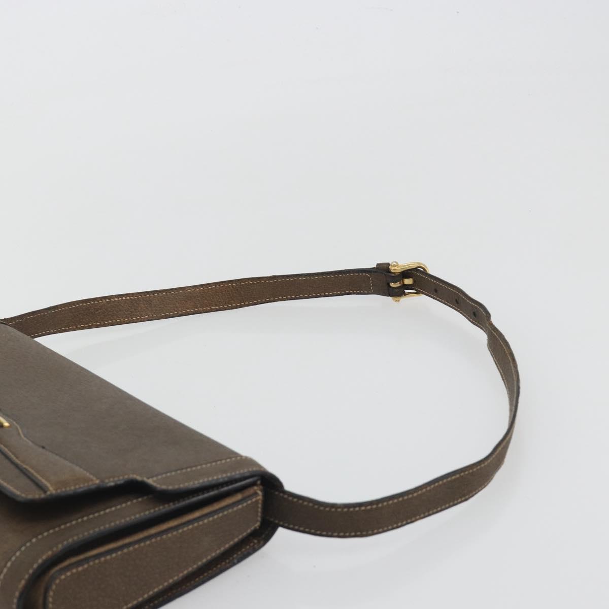 CELINE Shoulder Bag Leather Brown Gold Auth bs36300 - Jerrillo image 8