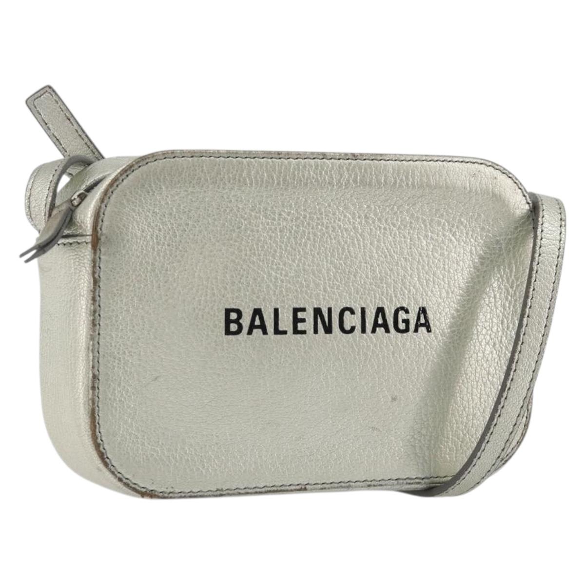 BALENCIAGA Camera Bag XS Every Day Bag Leather Silver 552372 Auth bs36305 - Jerrillo