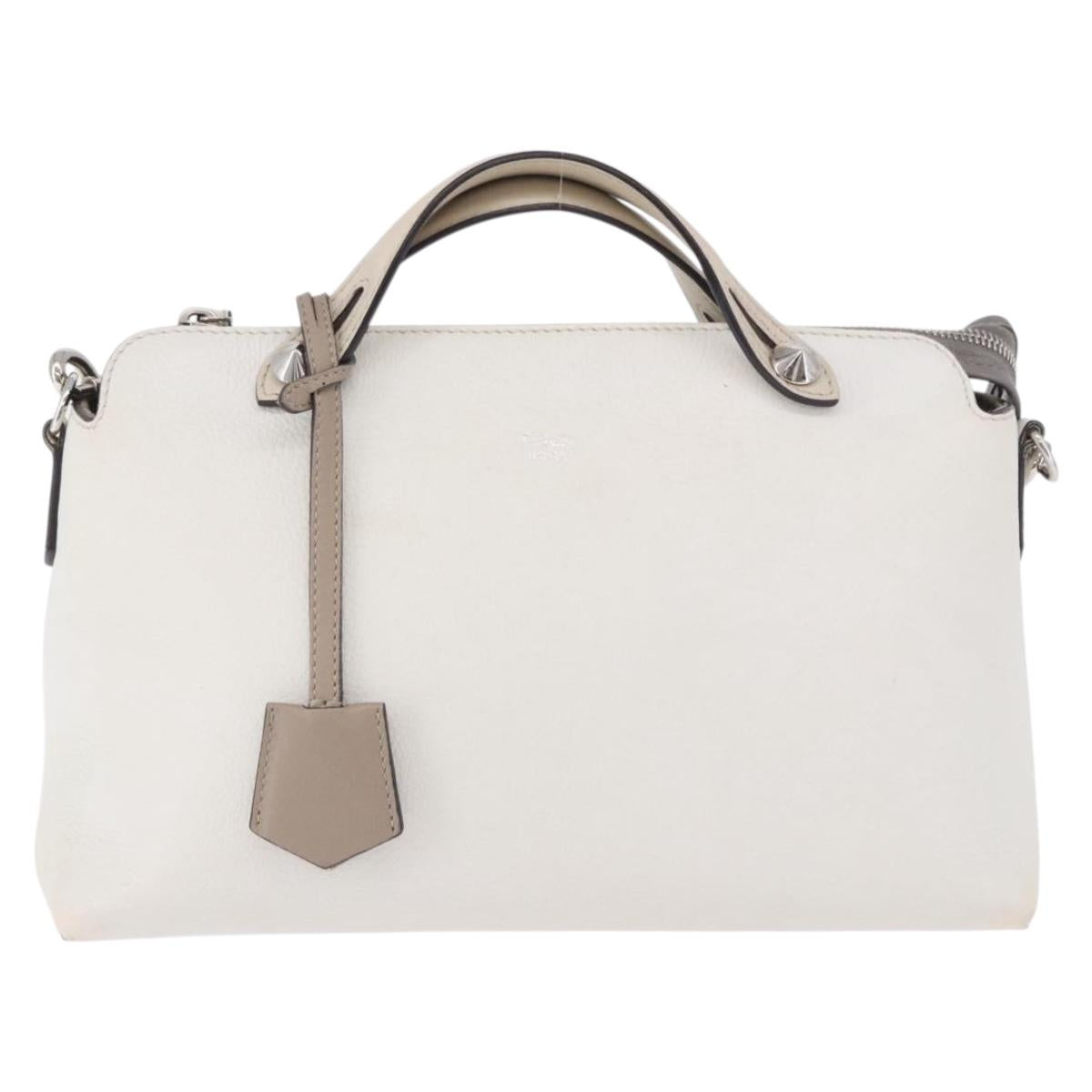 Borsa a tracolla FENDI in pelle bianca e argento, autentica bs36311A - Jerrillo image 2