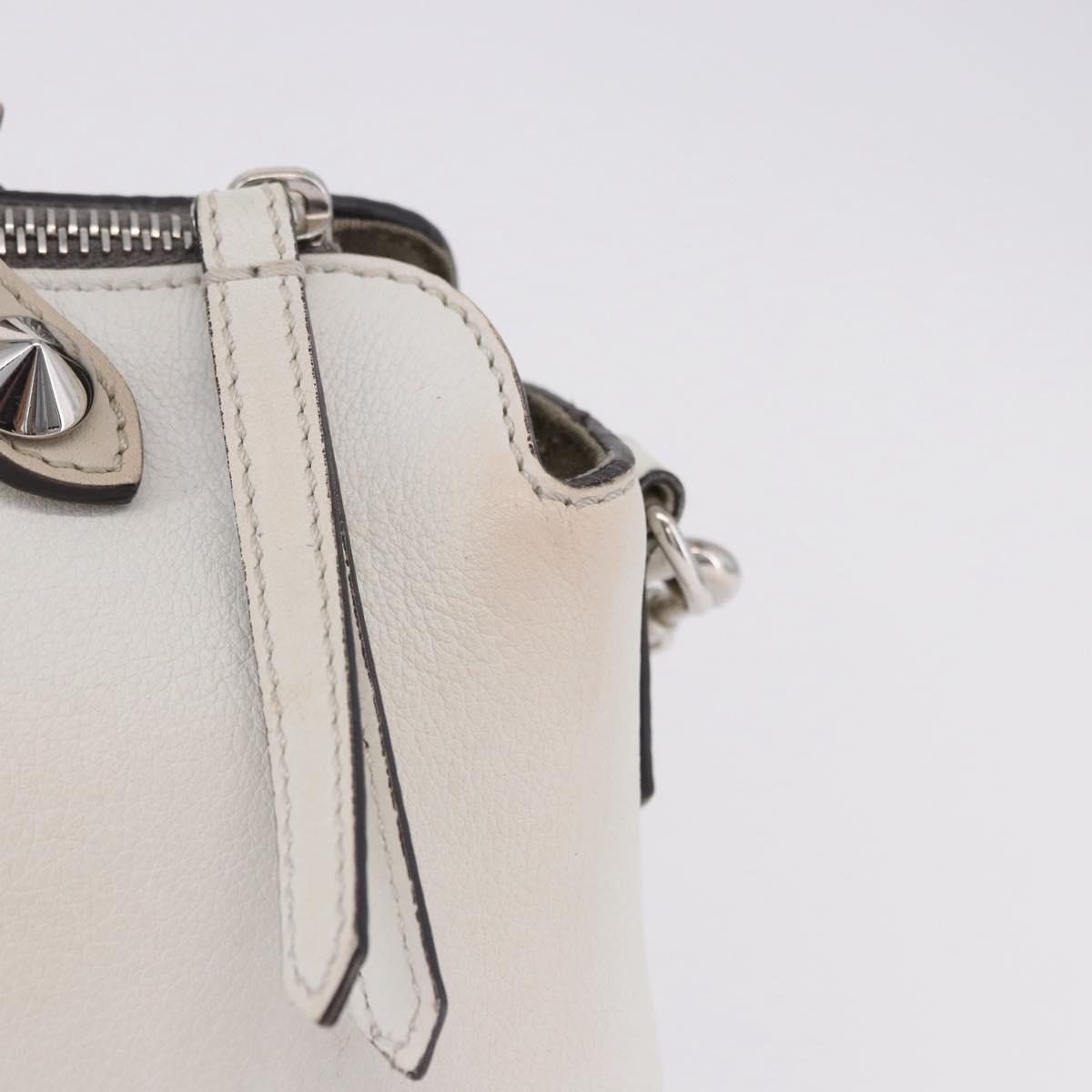 Borsa a tracolla FENDI in pelle bianca e argento, autentica bs36311A - Jerrillo image 4